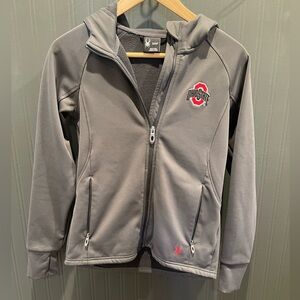 Women’s Spyder jacket small Ohio State dark gray pockets hood